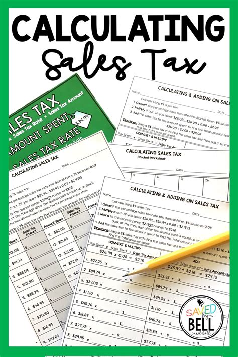 Sales Tax And Discount Worksheets