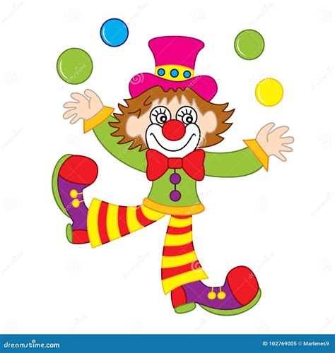 Vector Funny Clown Juggling Stock Vector - Illustration of buffoon ...