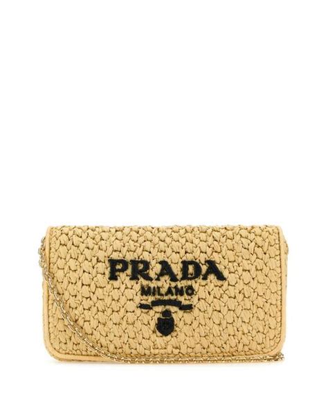 Prada Raffia Crossbody Bag In Metallic Lyst