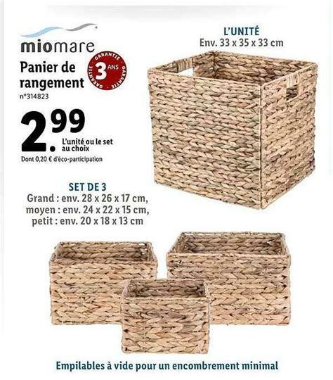 Promo Panier De Rangement Miomare Chez Lidl