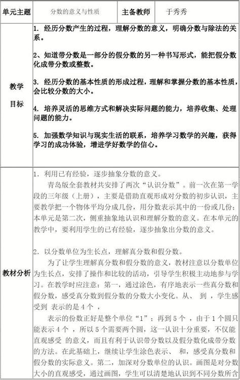 青岛版五年级数学下册第二单元备课word文档在线阅读与下载无忧文档