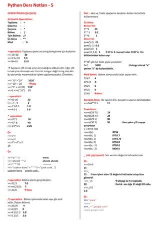 Python Programlama Dilleri Ders Notlari Pdf