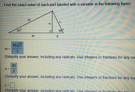 Solved Find The Exact Value Of Each Part Labeled With A Chegg