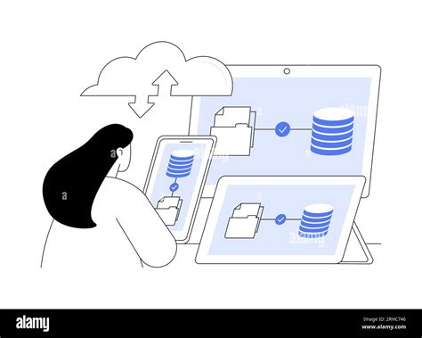 Data Backup And Recovery Abstract Concept Vector Illustration Stock