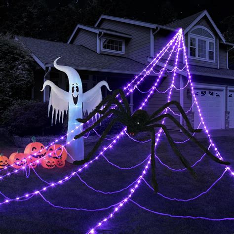 Amazon Halloween Spider Web Lights Decoration Led Light Up