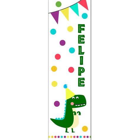 Banner Vertical De Papel Baby Dino Personalizado Partyplace