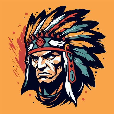 apache indian warrior head logo mascot vector illustration 27576332 ...