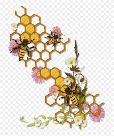 Honeycomb With Bees Drawing Clipart (#5557464) - PinClipart