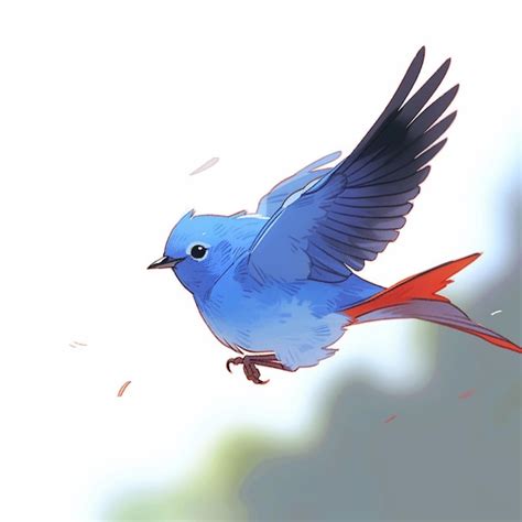 Premium Ai Image There Is A Blue Bird Flying In The Sky With Its