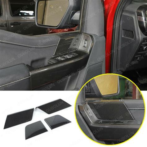 For Ford F 150 2021 2023 Carbon Fiber Front Rear Interior Door Trim Panel Cover Ebay