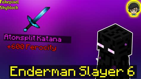 Fakepixel Skyblock Got Eman Slayer Lvl And Atomsplit Katana Youtube