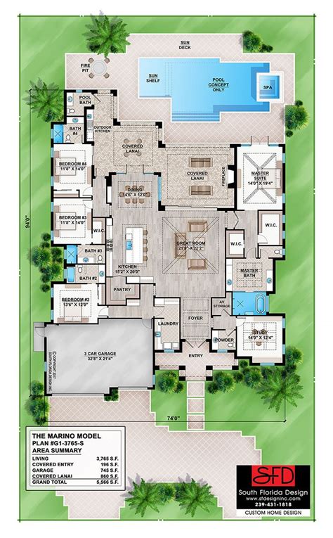 South Florida Designs Coastal Contemporary 4 Bedroom House Plan By