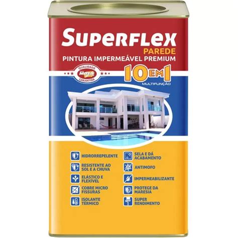 Tinta Emborrachada Superflex Parede Maza Litros Branco Acetinado