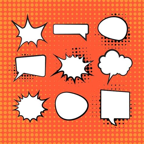 Premium Vector Collection Of Empty Comic Speech Bubbles Retro Cartoon