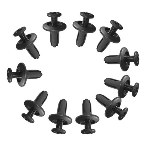 50pcs Universal Car Door Bumper Fender Rivet Fastener Clips 6mm Hole Black Auto Plastic Rivets