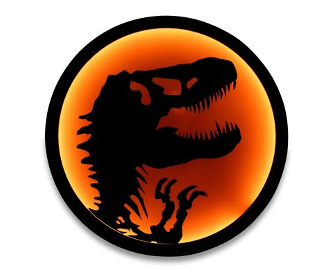 Jurassic Park T Rex Logo Led Wall Light Sign 12 Inches Tall