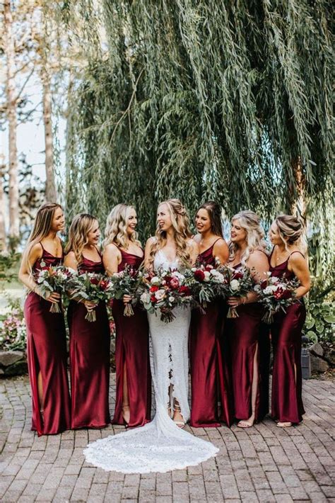 Burgundy Country Wedding Colors For Burgundy Bridesmaid Dresses