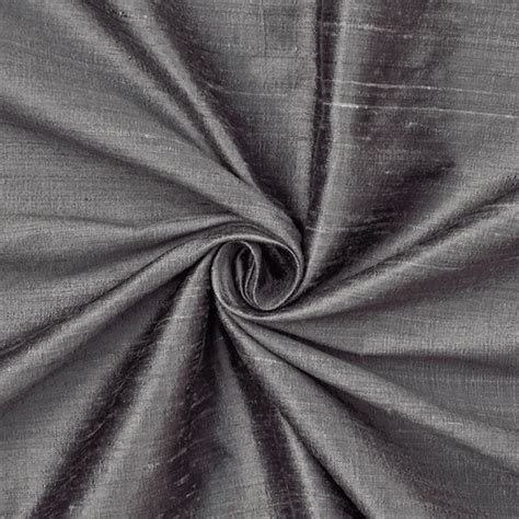 Pewter 100 Dupioni Silk Fabric Yardage By The Yard Now Etsy