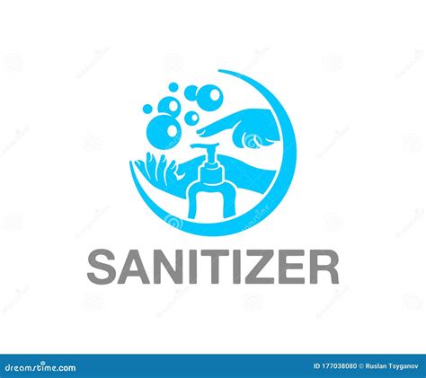 Diseño Del Logotipo De Sanitizador De Manos Y Lavado De Manos Limpieza