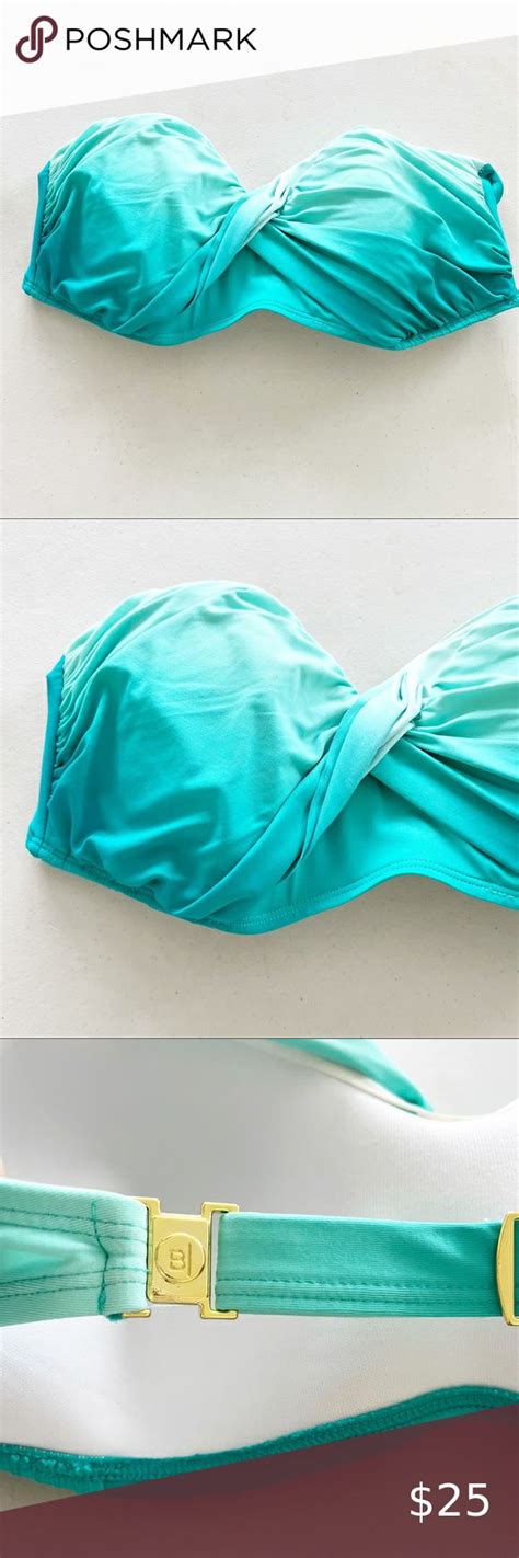 Bleu By Rod Beattie Green Blue Underwire Push Up Bikini Bandeau Top In