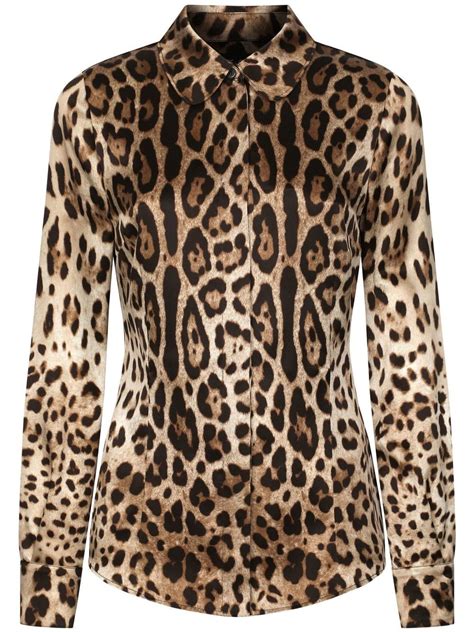 Dolce And Gabbana Leopard Print Silk Shirt Brown Farfetch