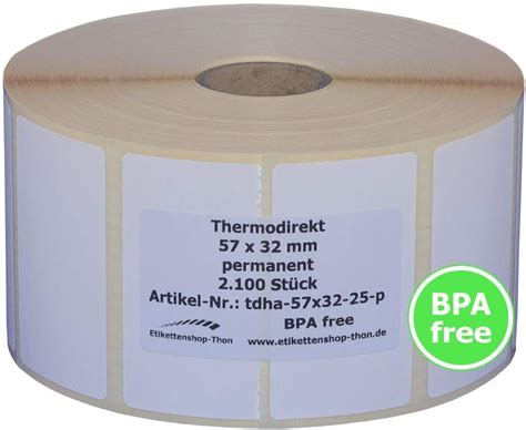 Thermo Etiketten Mit Perforation Auf Rolle X Mm St Ck