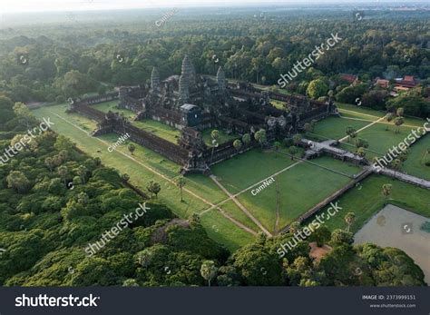 thousand angkor wat aerial royalty  images stock