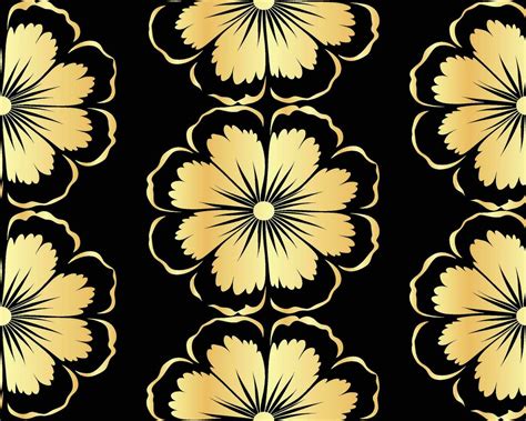 Black and Gold Floral Pattern Wallpaper 34826274 Vector Art at Vecteezy