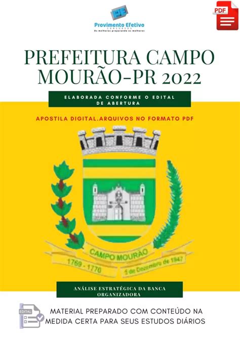 Provimento Efetivo Concursos Apostila Campo Mourão PR 2022 Nível Superior