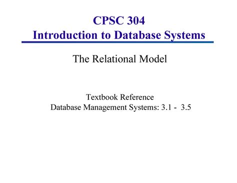 3 Relational Model Pre Adfa CPSC 304 Introduction To Database