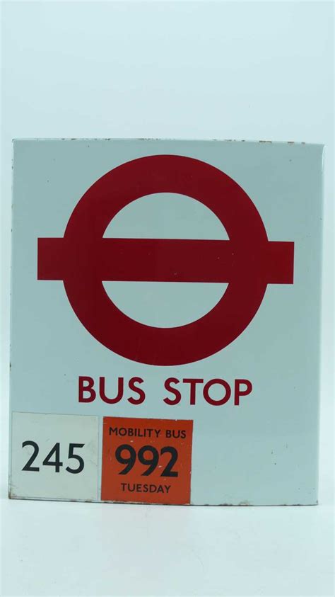 Lot 2 London Transport Bus Stop Sign