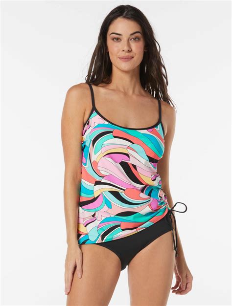 Beach House Swim Bridget Side Shirred Underwire Tankini Top Saltwater