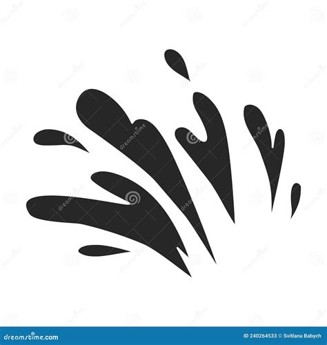 Water Splash Vector Icon Black Vector Icon Isolated On White Background