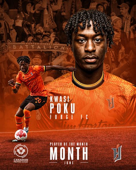 Forge FCs Kwasi Poku Named CPL Player Of The Month For June Canadian