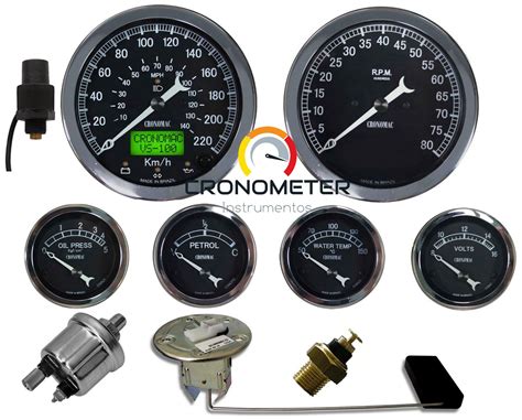 Painel Hot Rod Jaguar Cronomac Cronometer Instrumentos De Painel