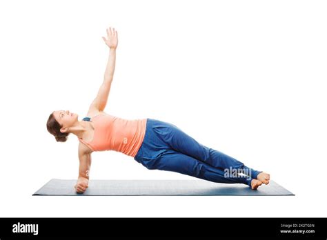 Woman Doing Yoga Asana Vasisthasana Side Plank Pose Stock Photo Alamy