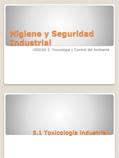 Unidad 5 Toxicologia Y Control Del Ambiente Pdf Toxicología