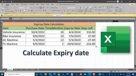 How To Calculate Expiry Date In Microsoft Excel Youtube