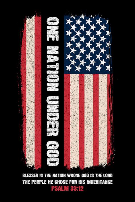 One Nation Under God American Flag Bible Psalm Painting By Amango