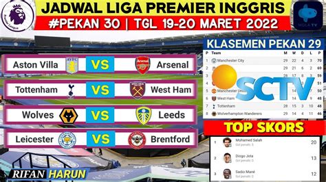 Jadwal Liga Inggris Malam Ini Pekan 30 Tottenham Vs West Ham