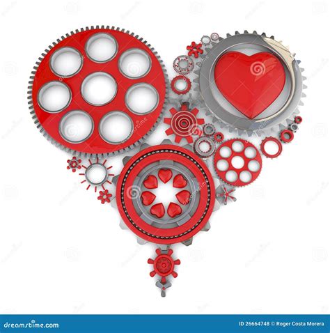 D Gears And Heart Royalty Free Stock Photos Image