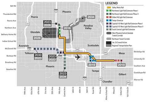 Phoenix Light Rail Extension Map | Shelly Lighting