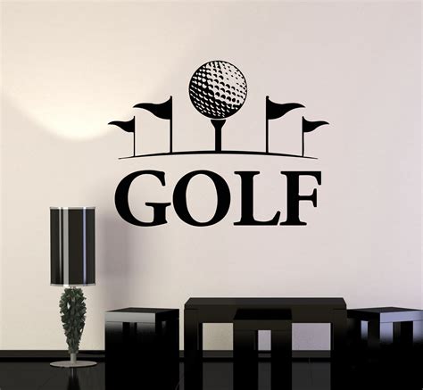 Wall Vinyl Decal Golf Club Art Mural English Sport Hobbies Stickers