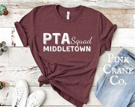 Pta Shirt Personalized Pta Squad Shirt With School Name Etsy