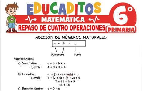 Repaso De Cuatro Operaciones Para Sexto De Primaria