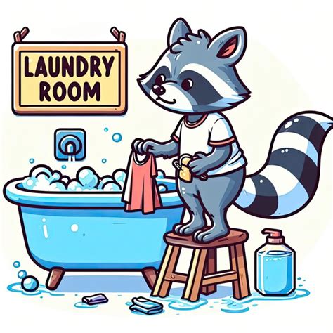 Premium AI Image | A raccoon going to do laundry in the bathtub