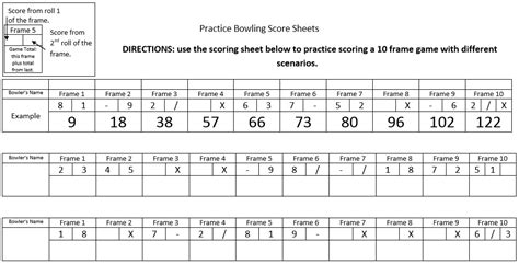 Free Printable Bowling Score Sheets Excel Pdf Best