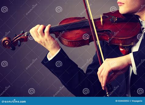 Man Man Dressed Elegantly Playing Violin Stock Image Image Of