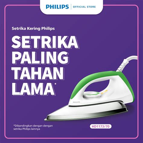 SETRIKA PHILIPS ORIGINAL HD 1172 350W SETRIKAAN UAP LISTRIK BEST