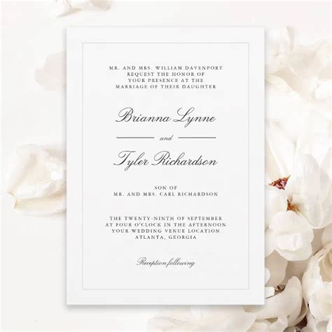 Classic Simple Elegant Formal Wedding Invitation Zazzle